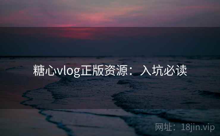 糖心vlog正版资源：入坑必读